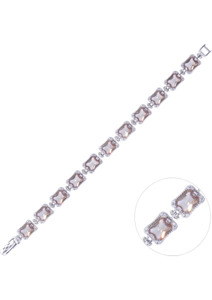 Zultanite Taşlı Kadın Gümüş Bileklik 15.87 gr