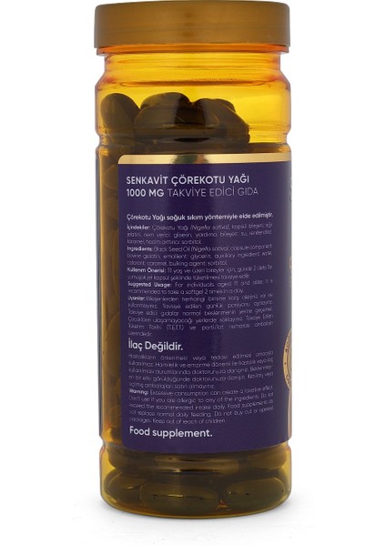 Bitkisel Çörekotu Yağı Softjel 1000 Mg 100 Kapsül