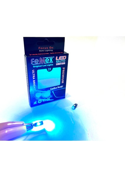 Premium 10'lu T5 LED 3030 Chipset 3smd Mini LED Ampul Turkuaz