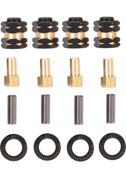 Eksenel SCX24 AXI00002 Için 4x Pirinç Tekerlek Hex Adaptör Hub'ları Birleştirici (Yurt Dışından)