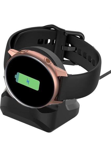 Samsung Galaxy Watch 3 45 mm R840 2in1 Set Manyetik Şarj Aygıtlı Silikon Standı - AL3556