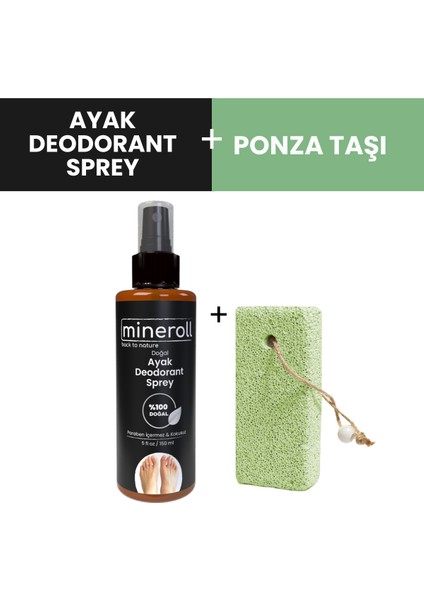 Ayak Deodorant Sprey & Topuk Taşı (Ponza Taşı) Ayak Bakım Seti