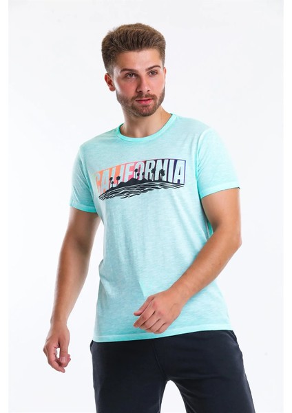 Men Tshırt Yeşil Erkek T-Shirt 21607-13