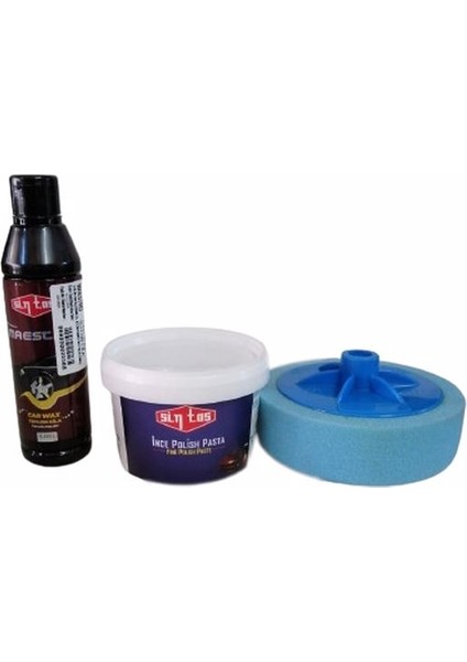 Ince Polısh Pasta Cila 450 gr & Maestro Teflon Oto Cila 0.250 Lt &polisaj Sünger 3 Lü Set