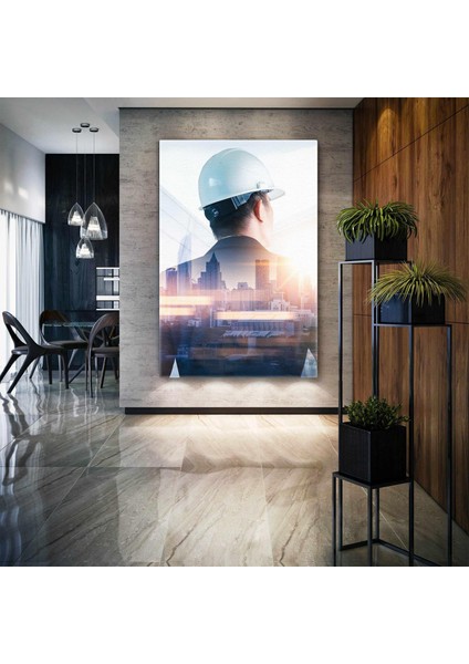 Inşaat Mühendisliği Civil Engineer City Building Yapı Denetim Kanvas Tablo