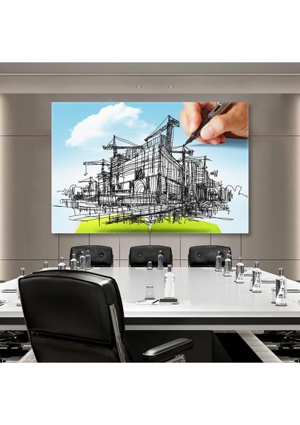 Şehir Planlama Inşaat Mühendisliği Yapı Denetim Building City Kanvas Tablo