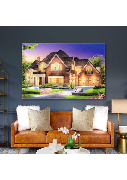 Büyük Bahçeli Malikane Emlak Ev Alım Satım Emlakçı Kanvas Tablo