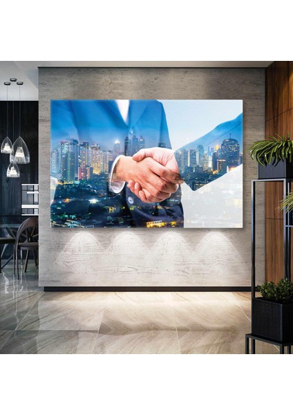 Emlak Real Estate Şehir Manzarası Ev Inşaat Emlakçı Kanvas Tablo