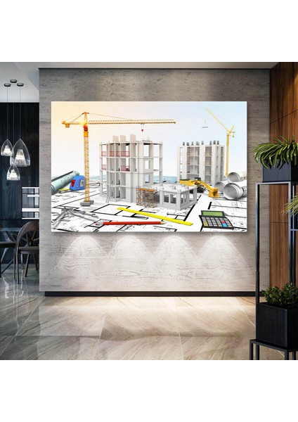 Inşaat Mühendisliği Şehir Planlaması Yapı Denetim Building City Kanvas Tablo