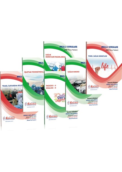AÖF Sağlık Kurumları İşletmeciliği 1. Sınıf 2. Yarıyıl Bahar Dönemi 6lı Set Güncel İlkumut Yayınları