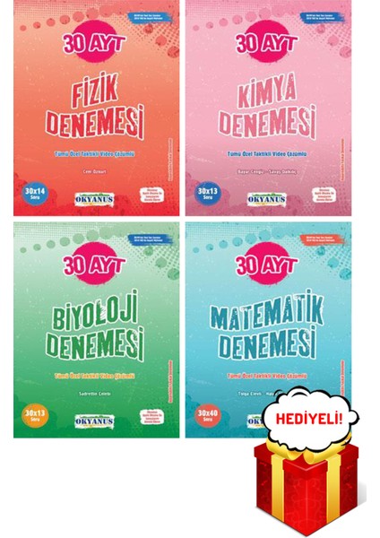 AYT Fizik Kimya Biyoloji Matematik 30'lu Deneme Sayısal Seti