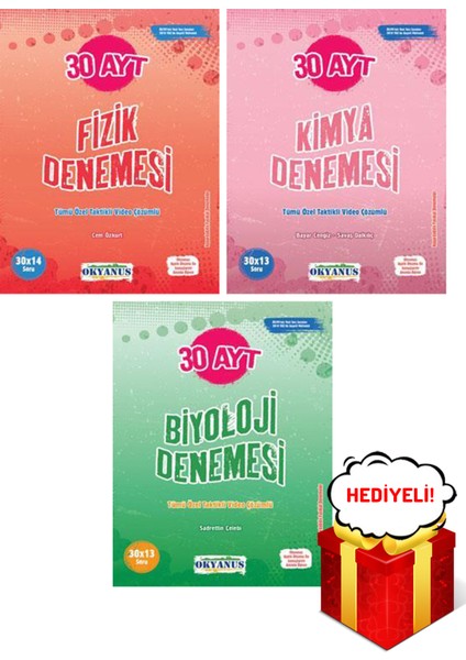 AYT Fizik Kimya Biyoloji 30'lu Deneme Fen Bilimleri Seti