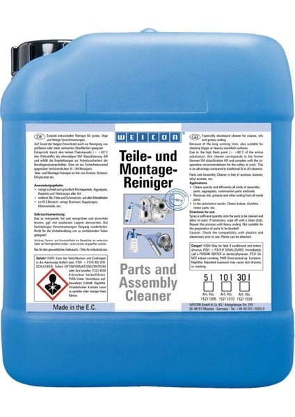 Parça ve Montaj Temizleyici - 5 Litre