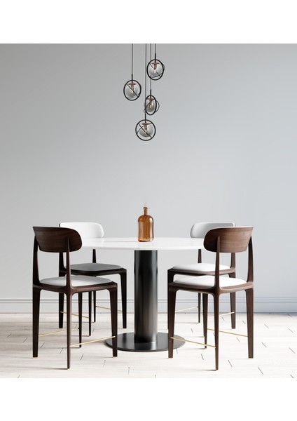 Avonnı AV-60291-4T-BSY Siyah Boyalı Modern Avize E14 Metal Cam 35CM fiyatları