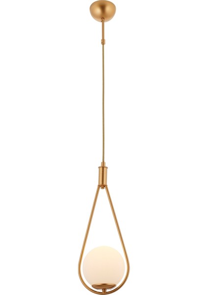 Avonnı AV-60312-1S Sarı Kaplama Modern Avize G9 Metal Cam 20CM