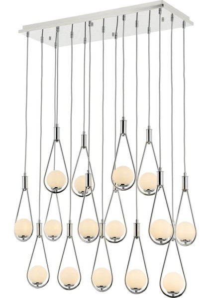 Avonnı AV-60312-K30X85 Krom Kaplama Modern Avize G9 Metal Cam 85X35CM