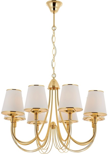 Avonnı AV-60321-6S Sarı Kaplama Klasik Avize E14 Metal Kumaş 67CM