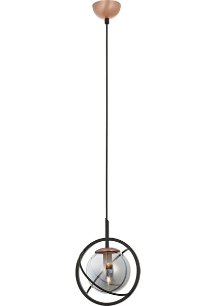 Avonnı AV-60291-1BSY Siyah Boyalı Modern Avize E14 Metal Cam 22CM