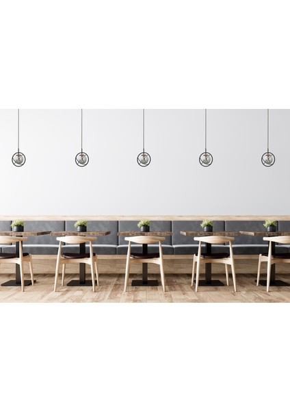 Avonnı AV-60291-1BSY Siyah Boyalı Modern Avize E14 Metal Cam 22CM fırsatları