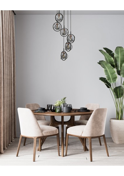 Avonnı AV-60291-6T-BSY Siyah Boyalı Modern Avize E14 Metal Cam 40CM fiyatları