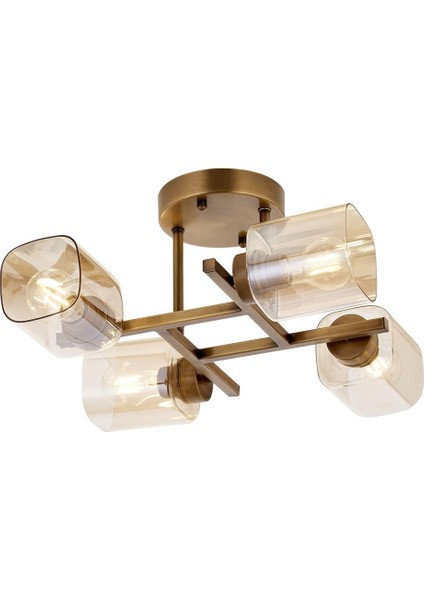 Avonnı AR-60271-4E Eskitme Kaplama Modern Avize E27 Metal Cam 44CM