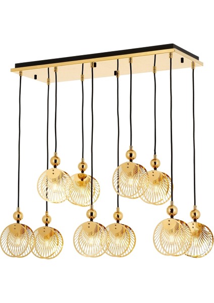 Avonnı AV-60313-S30X85 Sarı Kaplama Modern Avize E27 Metal 85X30CM