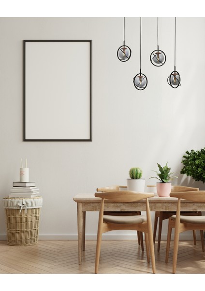 Avonnı AV-60291-4Y-BSY Siyah Boyalı Modern Avize E14 Metal Cam 80X22CM modelleri