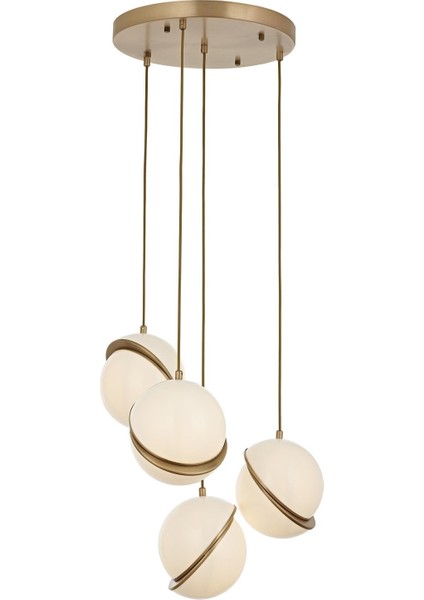 Avonnı AV-60350-4ET Eskitme Kaplama Modern Avize E27 Metal Pleksi 0X4CM