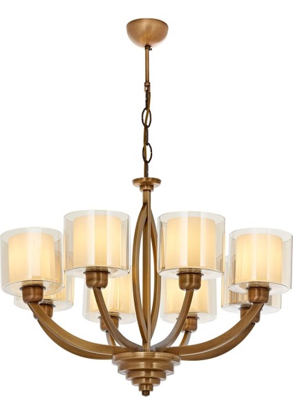 Avonnı AV-60362-8E Eskitme Kaplama Modern Avize E27 Metal Kumaş 65CM