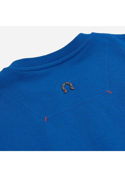 Sweatshirt %100 Organik Pamuk Bisiklet Yaka 3 Iplik Kalın Kumaş Mavi Kadın indirimleri