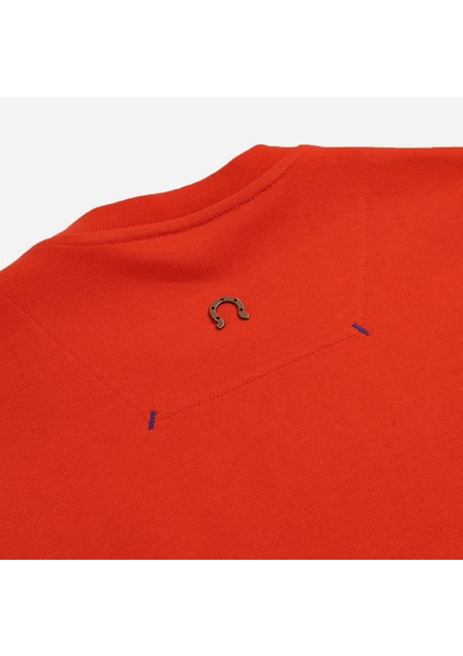 Sweatshirt %100 Organik Pamuk Bisiklet Yaka 3 Iplik Kalın Kumaş Basic Turuncu Kadın indirimleri