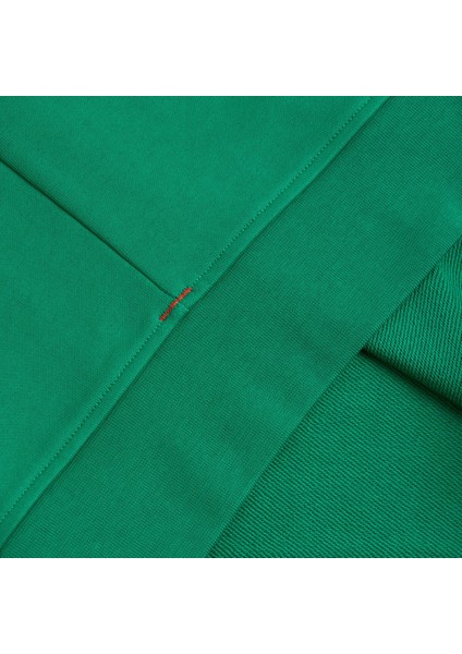 Sweatshirt %100 Organik Pamuk Bisiklet Yaka 3 Iplik Kalın Kumaş Basic Yeşil Kadın fırsatları