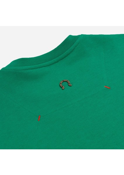 Sweatshirt %100 Organik Pamuk Bisiklet Yaka 3 Iplik Kalın Kumaş Basic Yeşil Kadın indirimleri