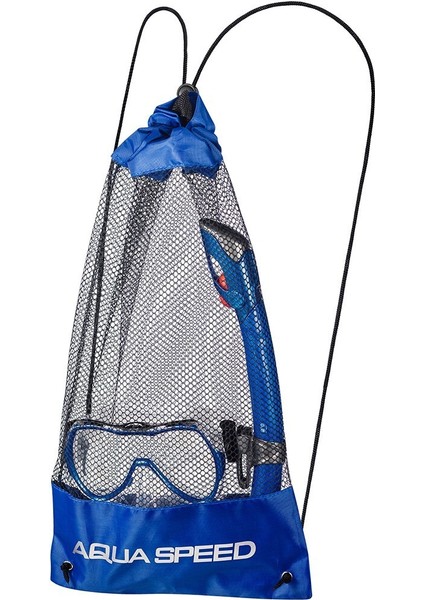 Mask And Snorkel Set Enzo + Evo Kol. 11 Mesh Bag Silicone, Polycarbonate, Tempered Glass Şnorkel