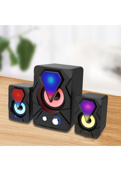 E-1306 Oyuncu Gamer Telefon Bilgisayar Tablet Rgb Stereo USB Subwoofer Hoparlör