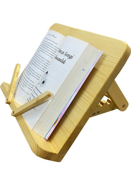 Ayarlanabilir 4 Kademeli Doğal Ahşap Kitap Okuma Standı - Tablet Tutucu fiyatları