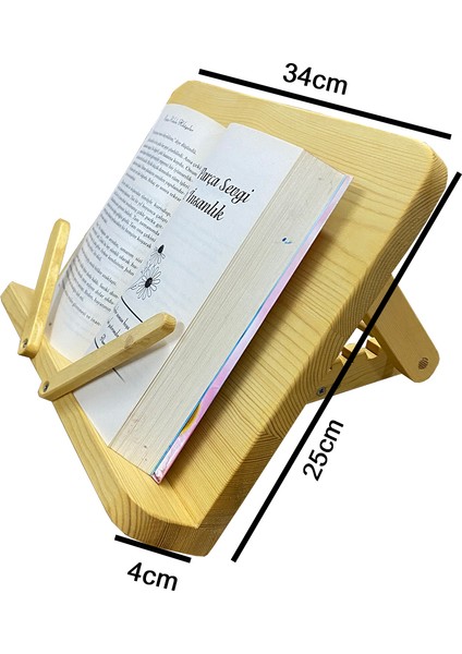 Ayarlanabilir 4 Kademeli Doğal Ahşap Kitap Okuma Standı - Tablet Tutucu modelleri