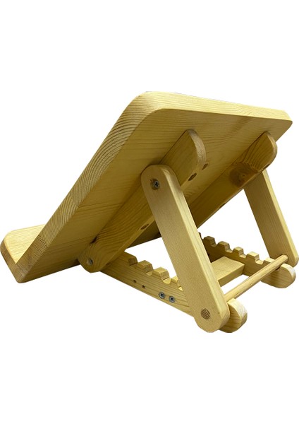 Ayarlanabilir 4 Kademeli Doğal Ahşap Kitap Okuma Standı - Tablet Tutucu fırsatları