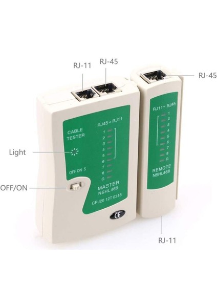 Network Tester RJ45-RJ11 Adsl Internet Kablo Test Cihazı Cat5-6