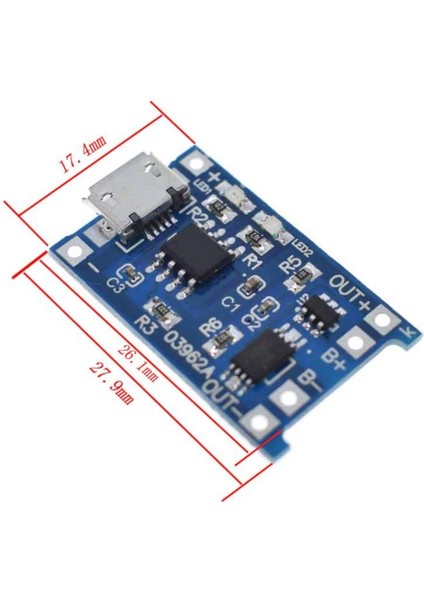 TP4056 1A Lipo – Li-On Pil Şarj Devresi Micro Usb(Sarj Korumalı)