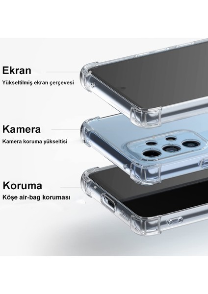 Caseworld Huawei P Smart 2021 ile Uyumlu Kapak Köşe Korumalı Airbag Antishock Silikon Şeffaf Kılıf