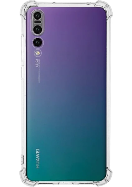 Huawei P20 Pro ile Uyumlu Kapak Kamera Korumalı Airbag Antishock Silikon Şeffaf Kılıf