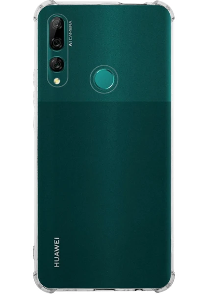 Caseworld Huawei Y9 Prime 2019 ile Uyumlu Kapak Köşe Korumalı Airbag Antishock Silikon Şeffaf Kılıf