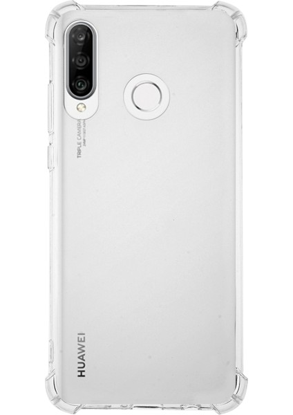 Caseworld Huawei P30 Lite ile Uyumlu Kapak Köşe Korumalı Airbag Antishock Silikon Şeffaf Kılıf