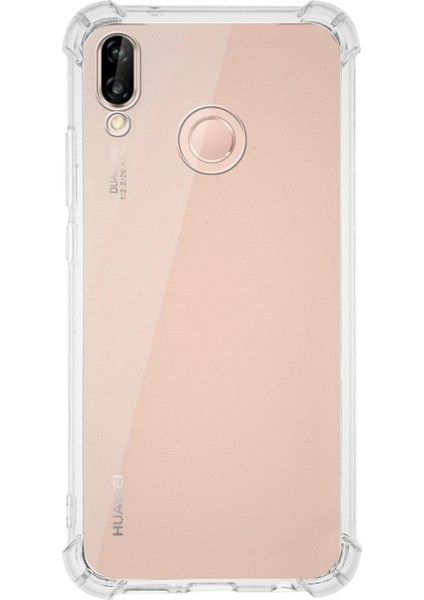 Huawei P20 Lite ile Uyumlu Kapak Köşe Korumalı Airbag Antishock Silikon Şeffaf Kılıf