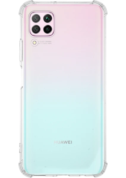 Huawei P40 Lite ile Uyumlu Kapak Köşe Korumalı Airbag Antishock Silikon Şeffaf Kılıf