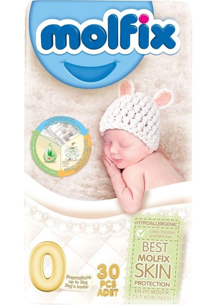 Premature Bebek Bezi 0 Beden 0-3 kg 30 Adet