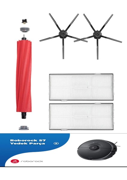 Roborock S7 S7MAXV Uyumlu 5 Parça Set (Siyah)