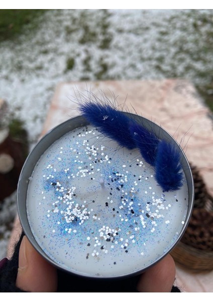 7*3 cm Boyutunda Metal Kutuda Kuru Çiçeklerle Süslenmiş Hindistan Cevizi Kokulu Pamuk Fitilli Soya Mumları fırsatları