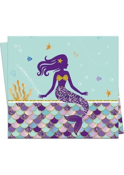 TPD0079 Balonevi, Pırıltılı Deniz Kızı, Masa Örtüsü 120X180 cm